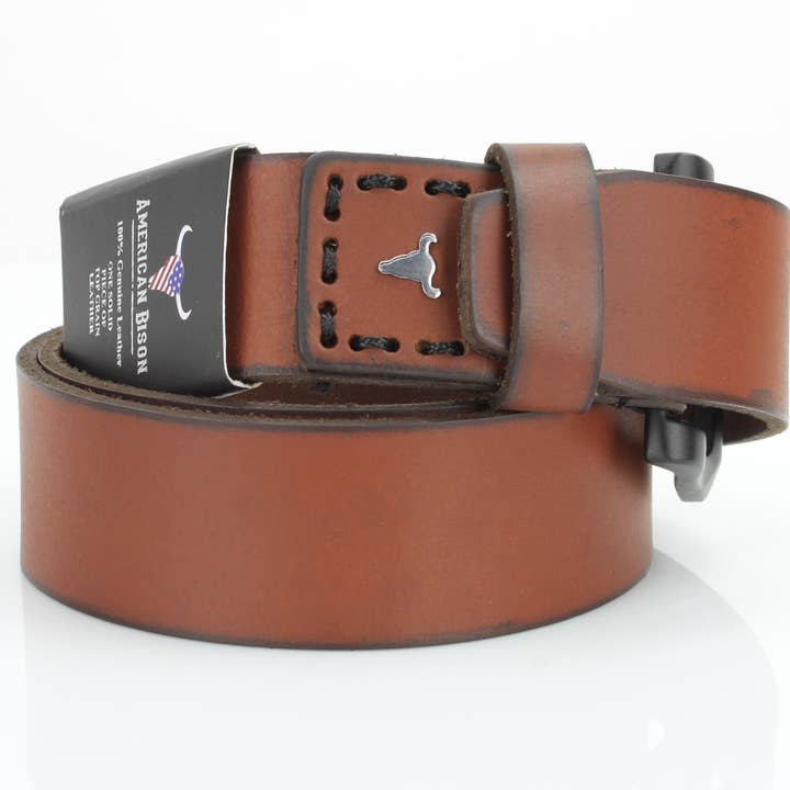 Leather Impressions Inc - Wholesale Belt - Unisex - Classic Leather Belt with Fine Stitching and Logo - ABB 01011