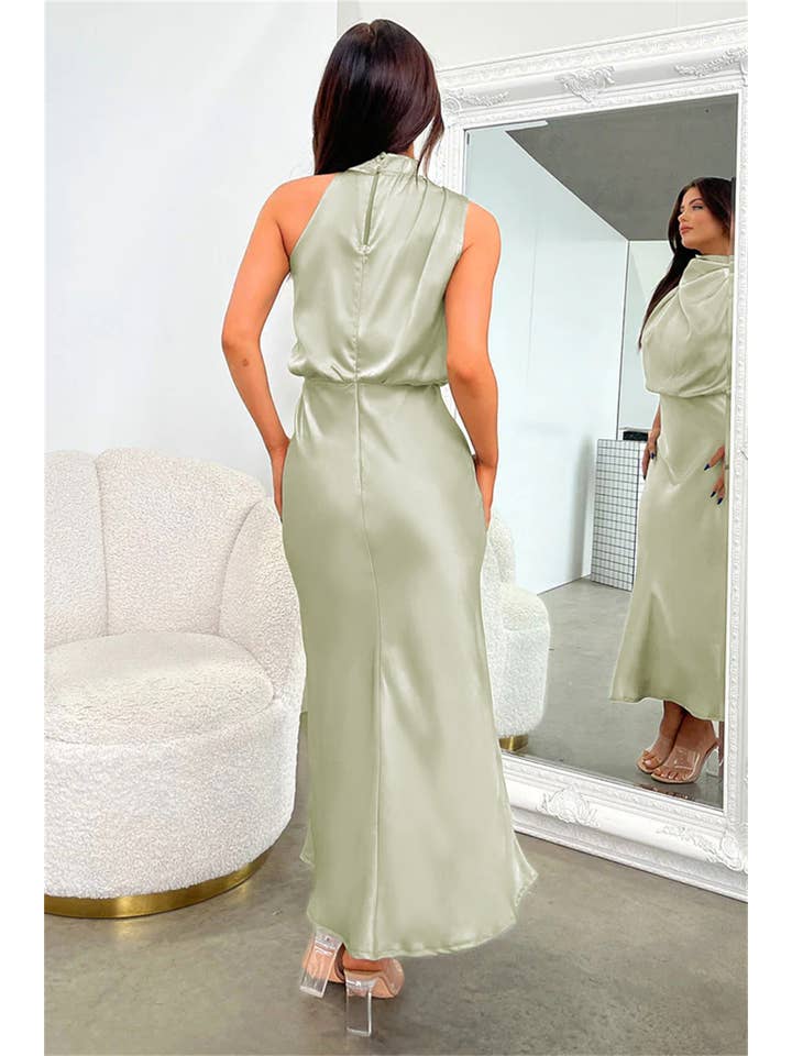 Sweetkama - Wholesale Dress - Women's - Ladies Eleganr Sleeveless Satin Midi Dress GQQT41