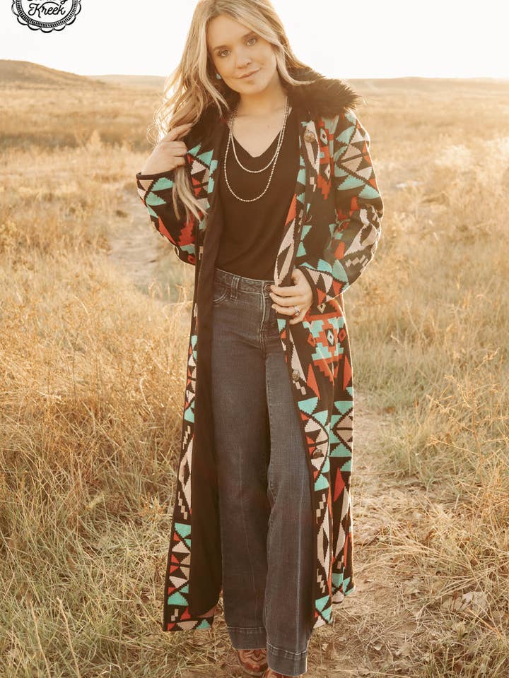 Sterling Kreek - Wholesale Cardigan - Women's - AZTECA KNIT DUSTER4