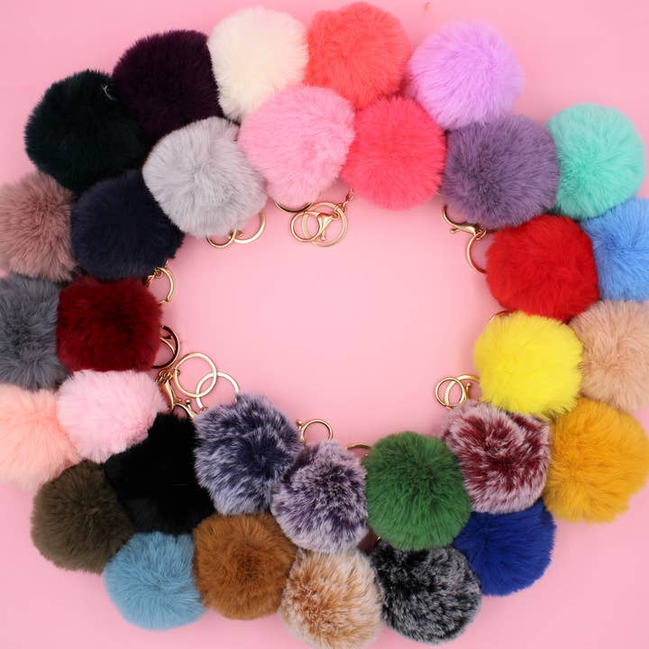 Real Sic - Wholesale Keychain - Unisex - Cute Colorful Pom Pom Key chain - Fuzzy Key chain
