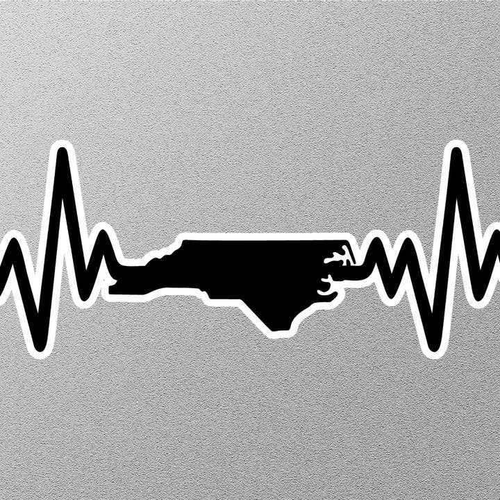 North Carolina Heartbeat Sticker for wholesale by GraffMerch.com
