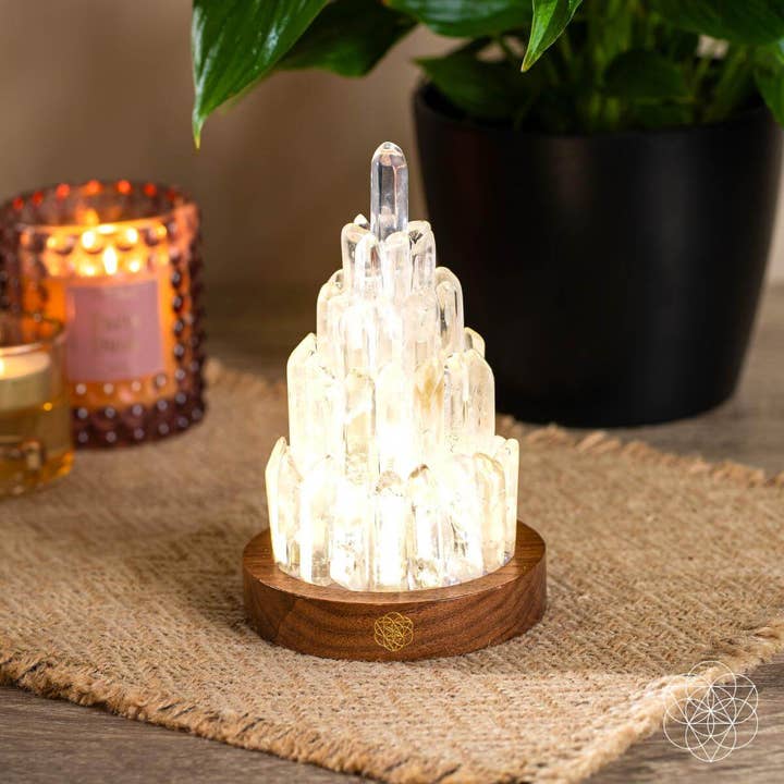 Conscious Items – wholesale Accent/desk lamp – The Clear Quartz Manifestation Tower Lamp6
