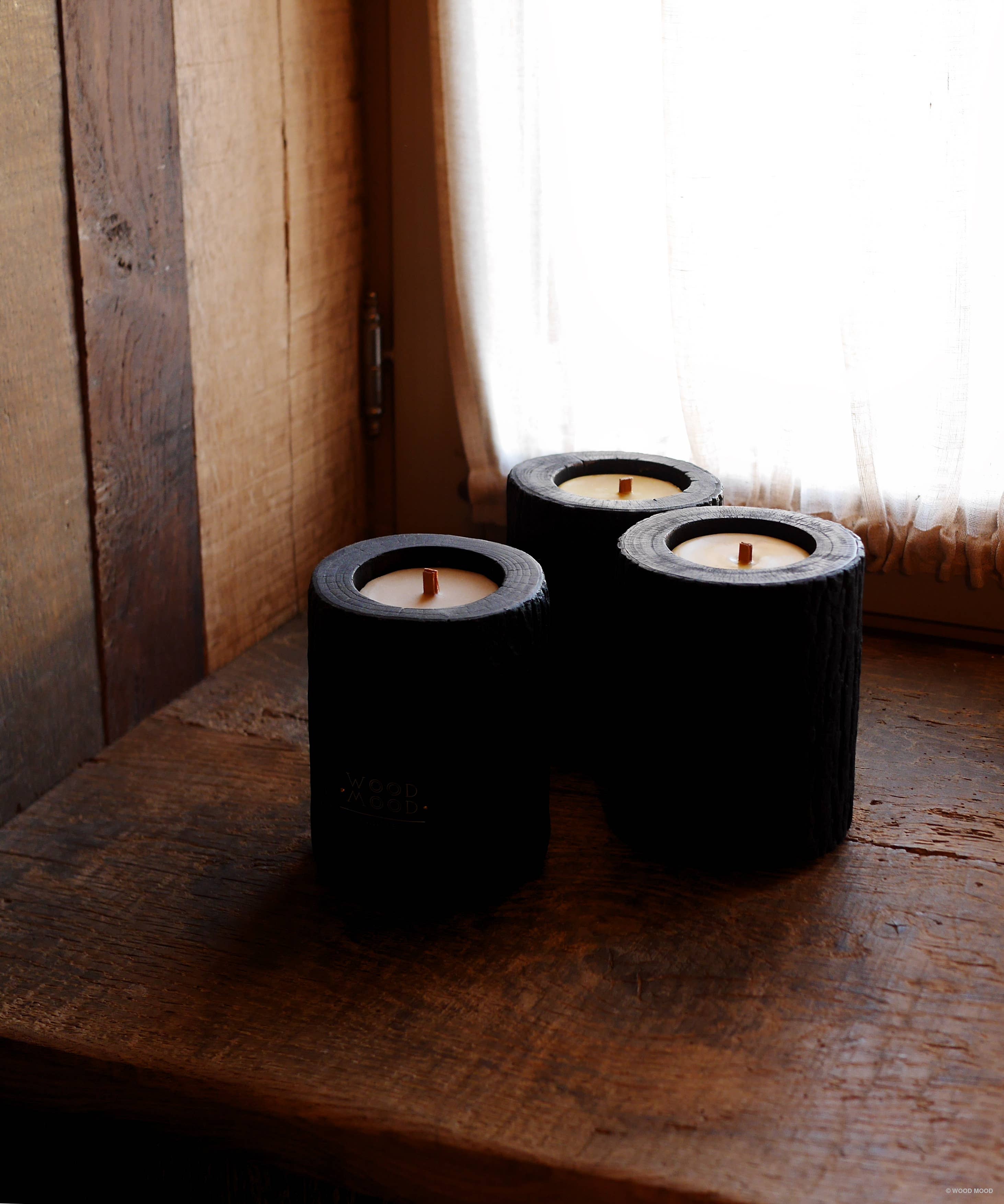 WOOD MOOD - Venta al por mayor Candelabros - Volcano Original | candelabro de madera carbonizada negro cargado13