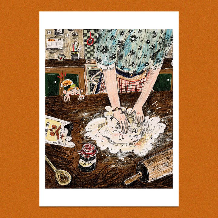 Bronagh Lee - Wholesale Art Print - Baking with Granny - A4 Art Print