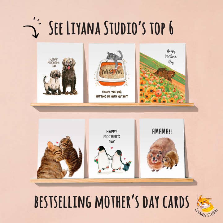 Liyana Studio – Großhandel Muttertagskarten – Mountain Lion Mom — Süße Muttertagskarte2