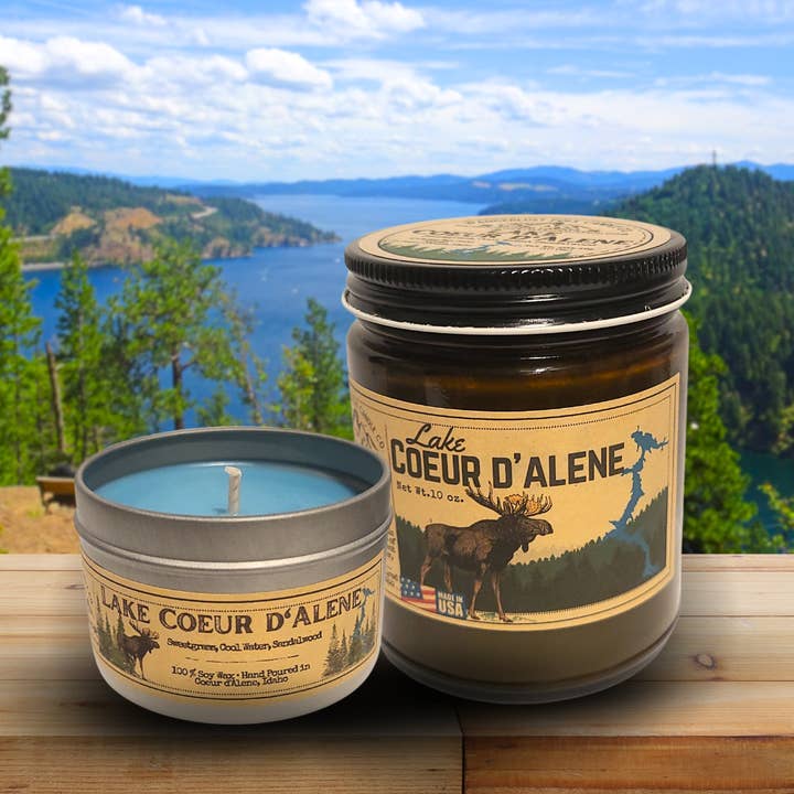 Lake Coeur d'Alene | North Idaho Candle | USA MADE | Soy Wax for wholesale by Wanderlust Folk