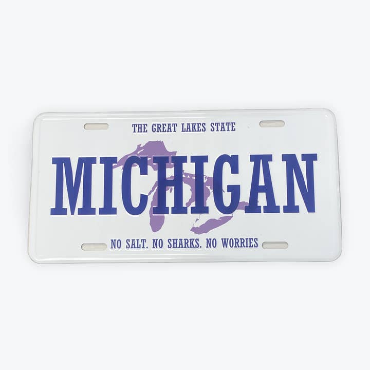 Placa de Michigan: sin sal, sin tiburones, sin preocupaciones para venta al por mayor de My State Designs