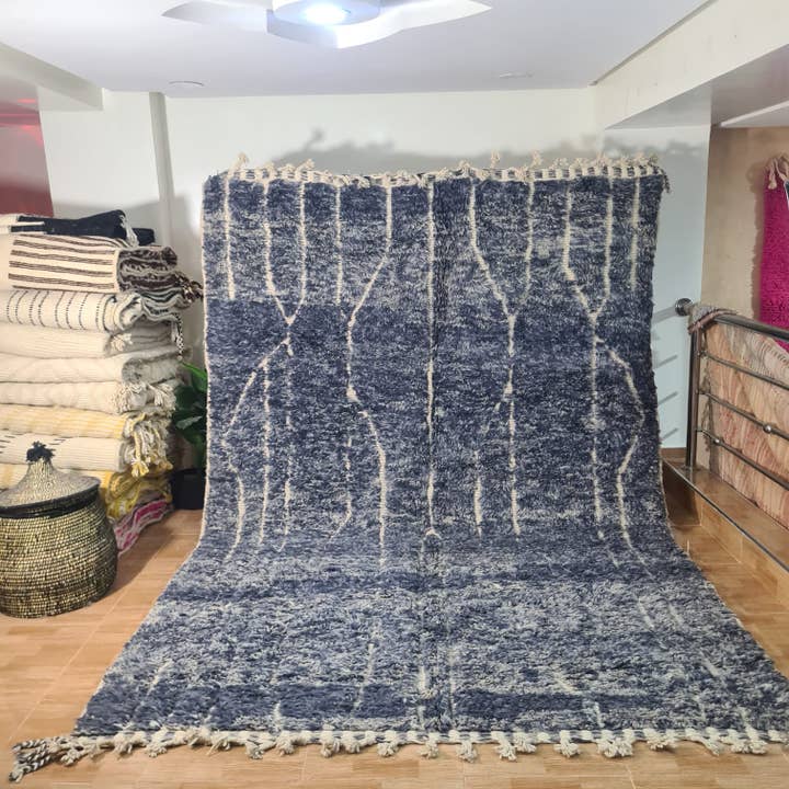 Authentic Hand-Knotted Beni Ourain Wool Rug 150× 250 cm 265 for wholesale by Maroccarpets Poufs and pillows wholesale +31648976894