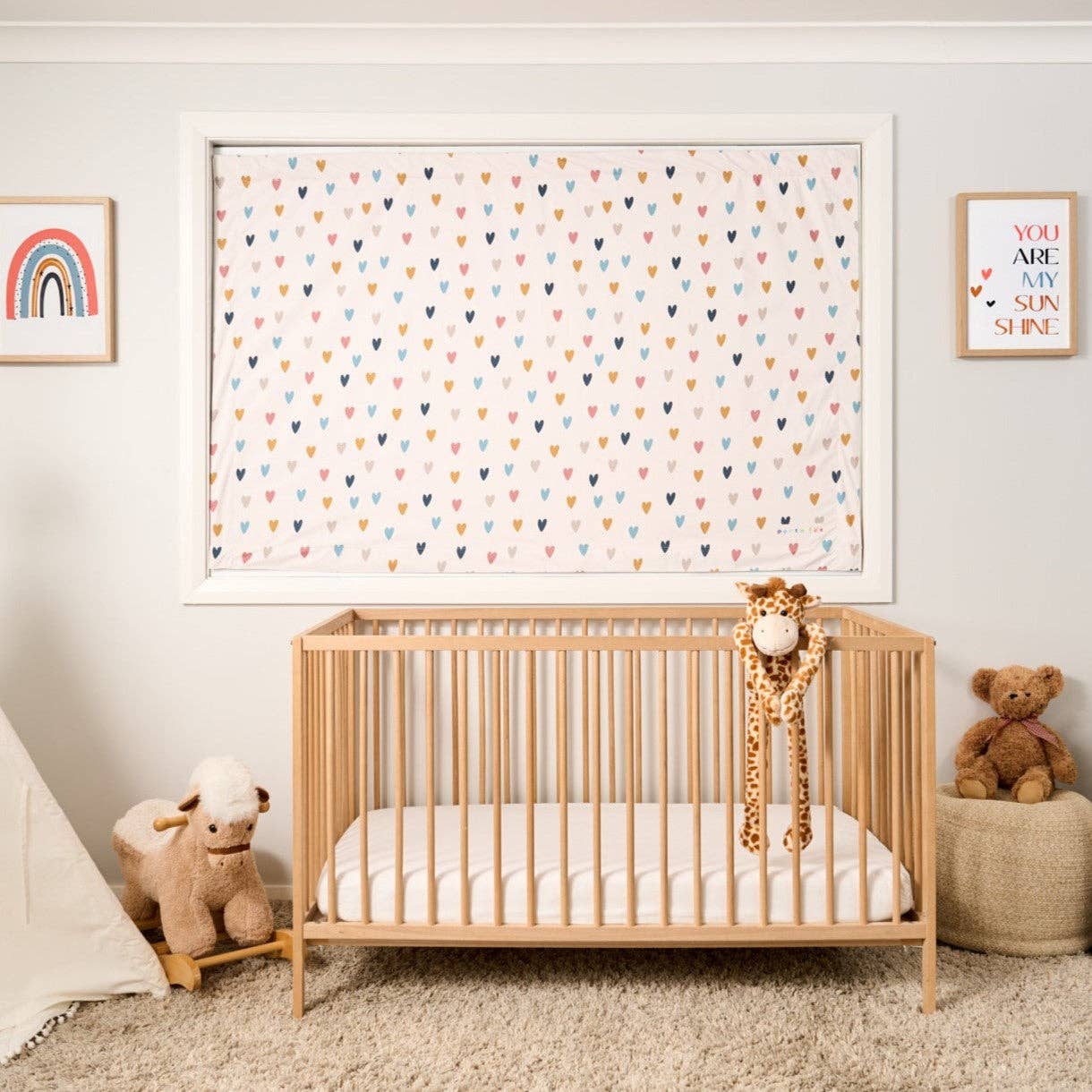 Porta Fox - Wholesale Curtain - Portable Blackout Blind - Indie Love Hearts2