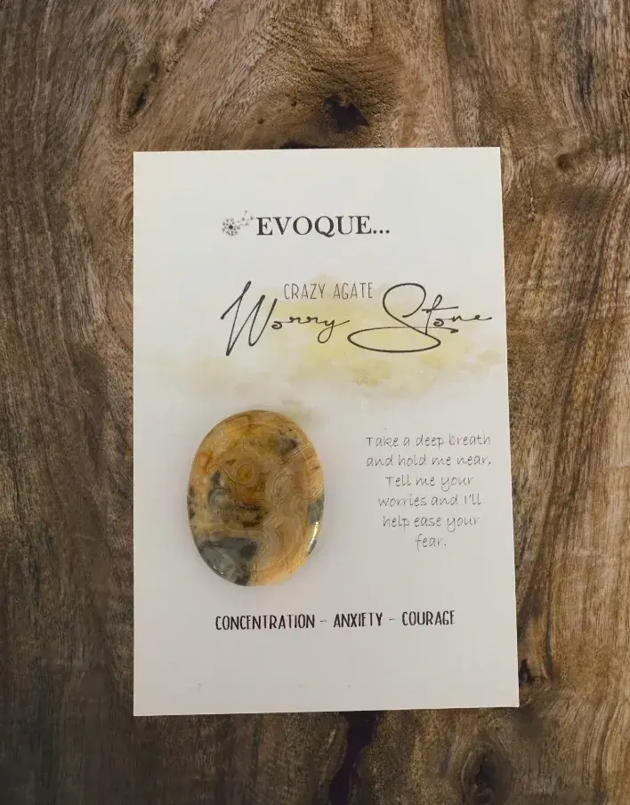 Evoque Gifts & Homewares - Wholesale Spiritual Stone/Crystal - Worry stone - Crazy Agate0