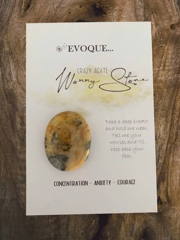 Worry stone - Crazy Agate for wholesale by Evoque Gifts & Homewares