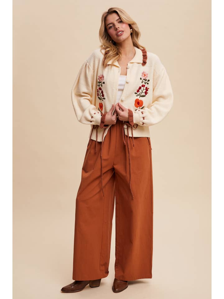 Listicle - Vendita all'ingrosso Cardigan - Donna - Cardigan Maglione Ricamato a Fiori22