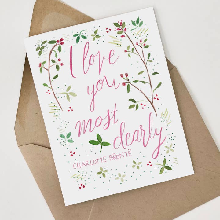 Carte de vœux Charlotte Brontë pour la vente par She Said It.