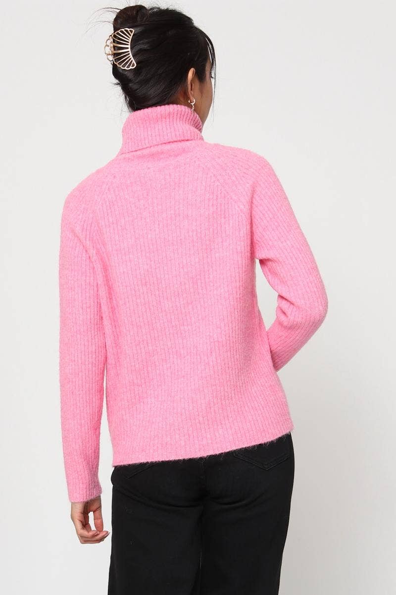 DIX-ONZE - Vente Pull en maille – femme - Pull Maille Côtelée – Col Roulé & Manches Longues38