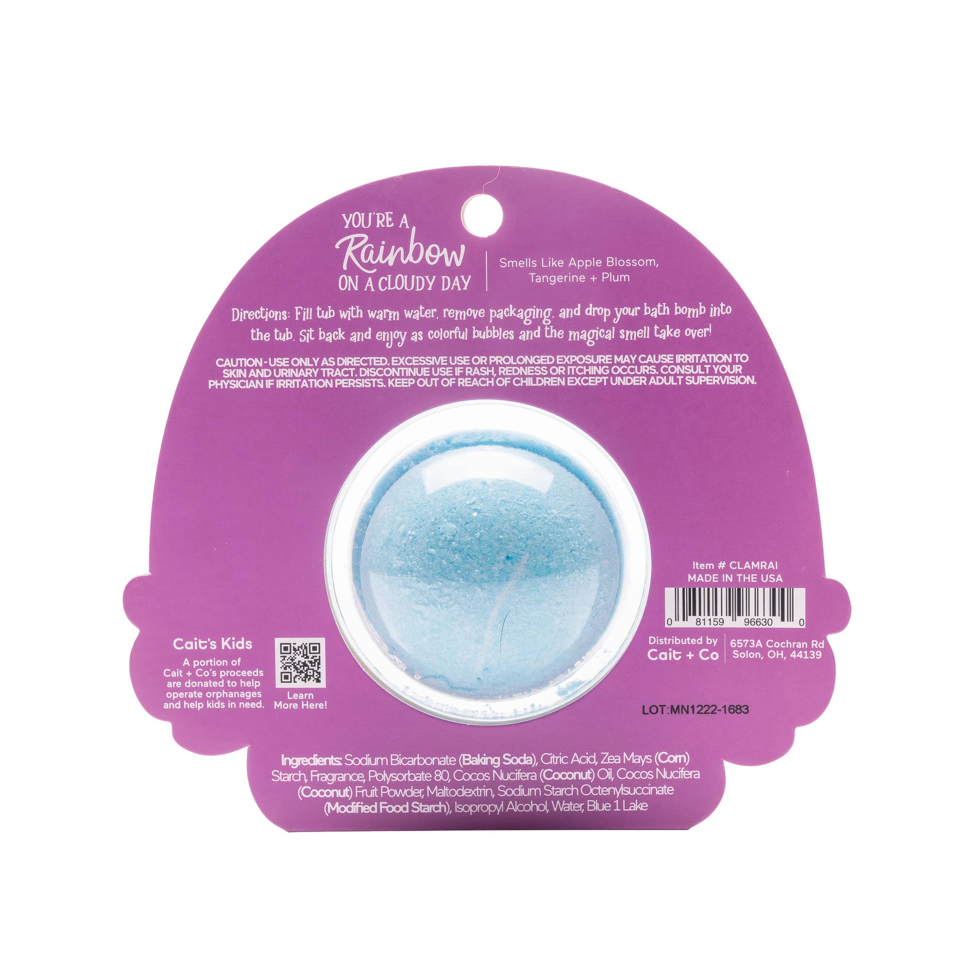 Cait + Co - Wholesale Bath Bomb/Fizz - You're a Rainbow on a Cloudy Day Clamshell Bath Bomb2