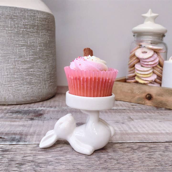 Sparks Gift Wholesalers - Wholesale Cake Stand - Ceramic Rabbit Candle Holder / Cupcake Holder - White