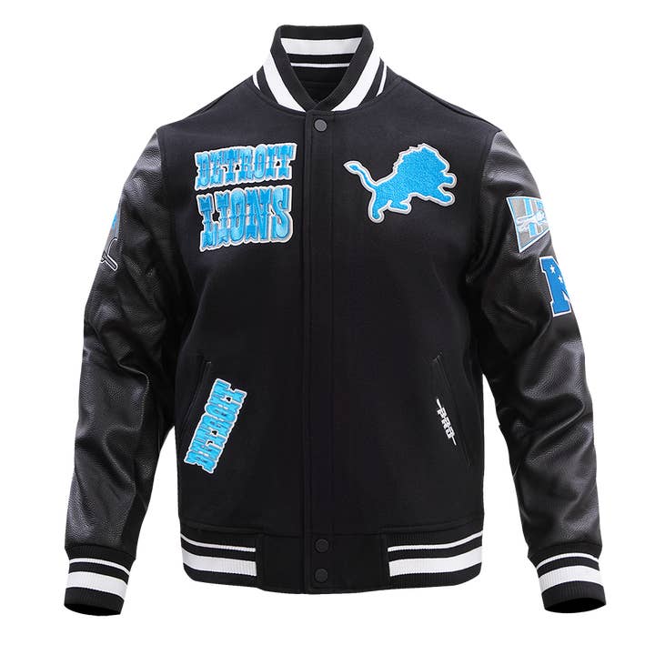 Detroit Lions Retro Classic Rib Wool Varsity Jacket for wholesale by BB Branded