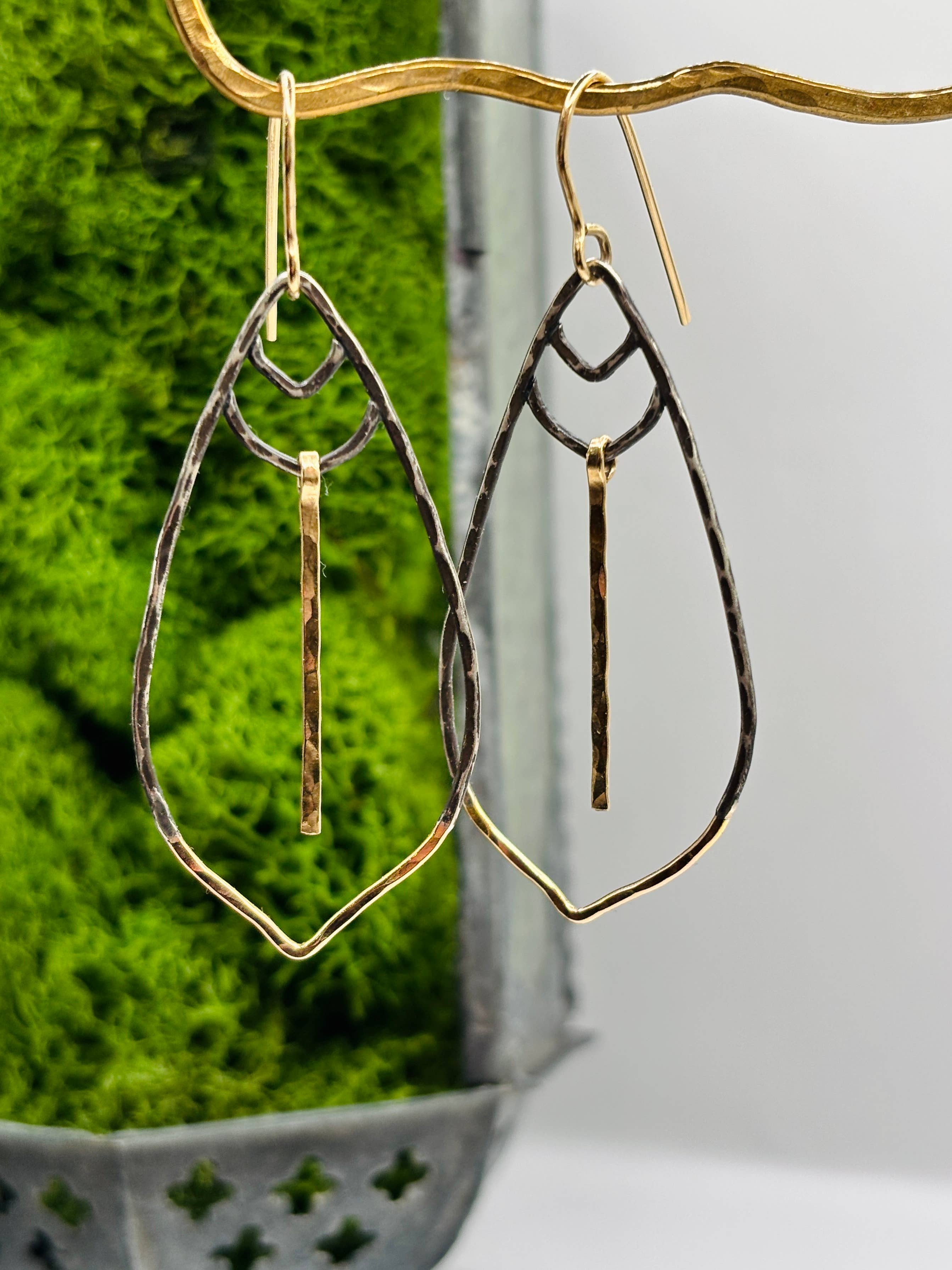 Rachel Renee Jewelry - Wholesale Dangle Earrings - SERAFINA Boho Goddess Mixed Metal Earrings 4