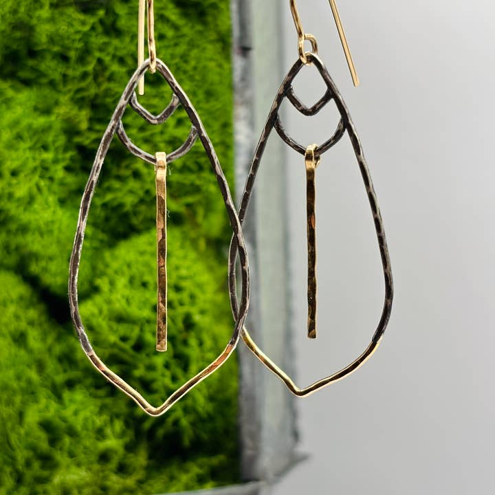 Rachel Renee Jewelry - Wholesale Dangle Earrings - SERAFINA Boho Goddess Mixed Metal Earrings 4