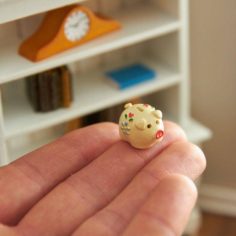 Factory Direct Craft – wholesale Money/piggy bank – Miniature Ceramic Cream Piggy Bank - 5/8" x 5/8"4