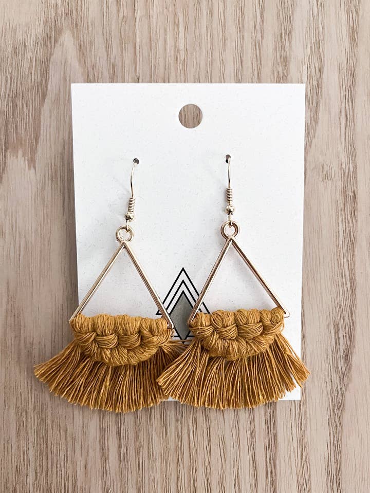 Triángulos otoñales de mostaza para venta al por mayor de Purely Macrame