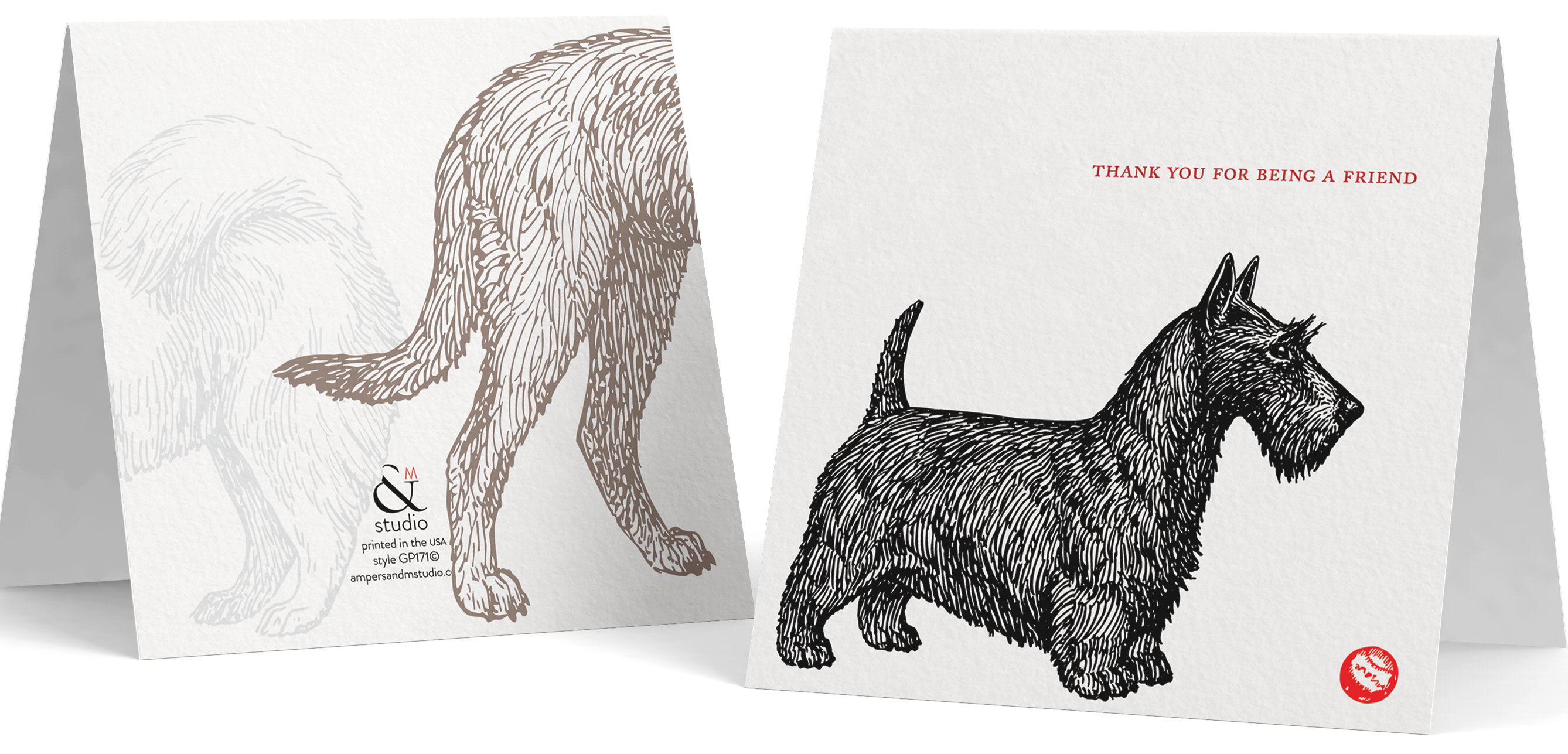 Ampersand M Studio - Wholesale Friendship Card - Thanks for Being a Friend Dog Greeting Card3