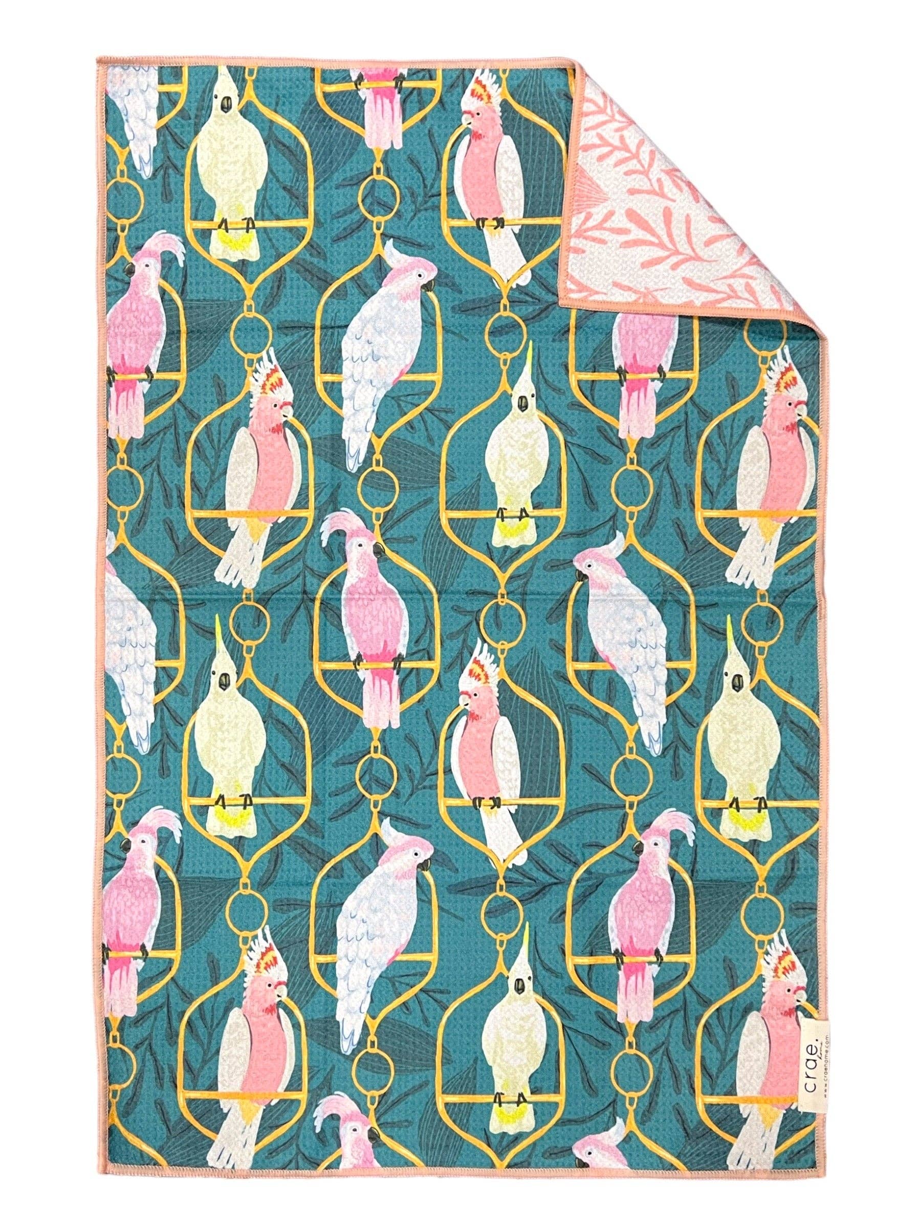 Turquoise White Pink Bouffant: Reversible Hand Towel for wholesale on Faire1