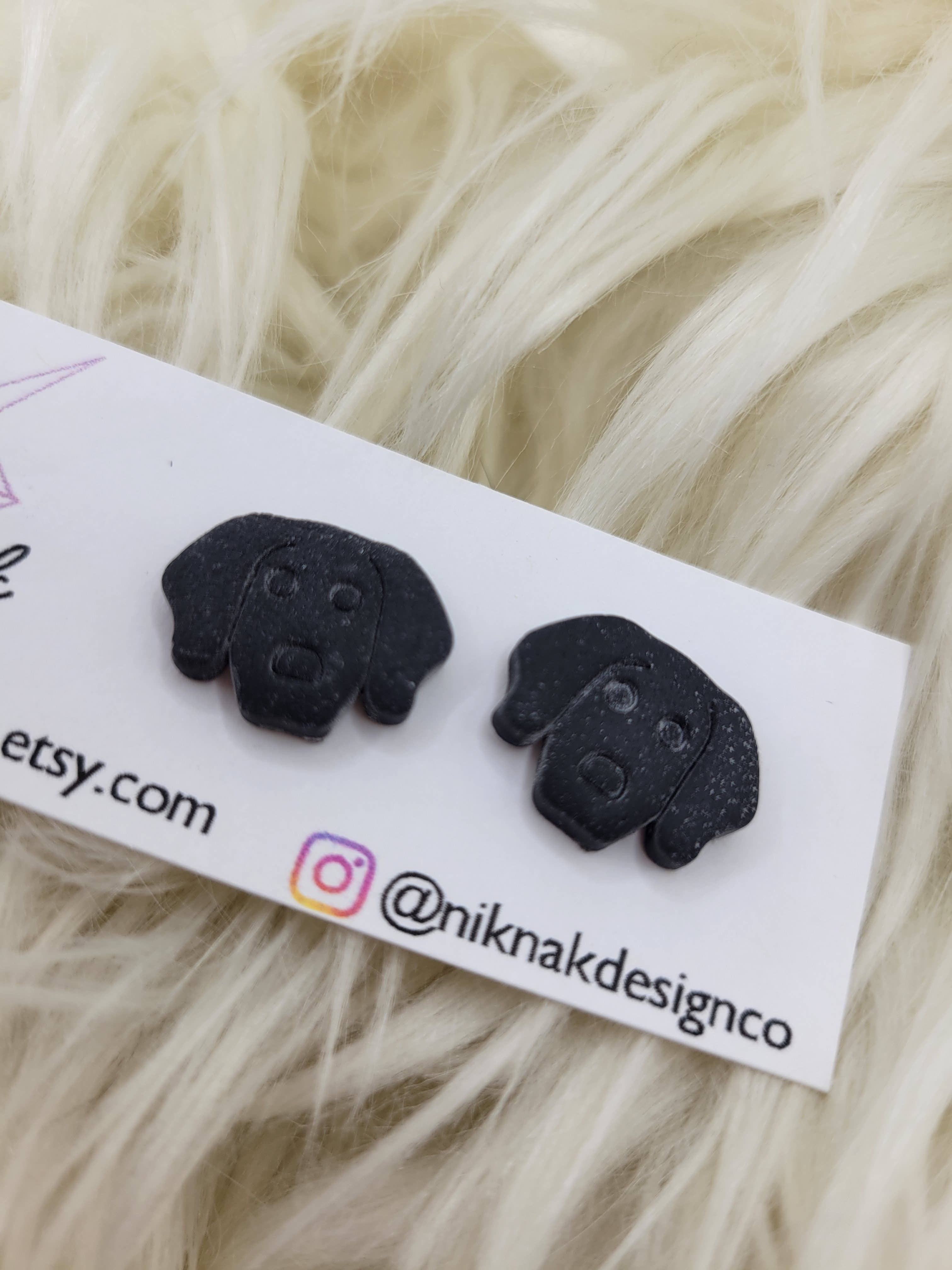 Nik Nak Design Co. - Wholesale Stud/Post Earrings - Puppy Dog Polymer Clay Stud Earrings2