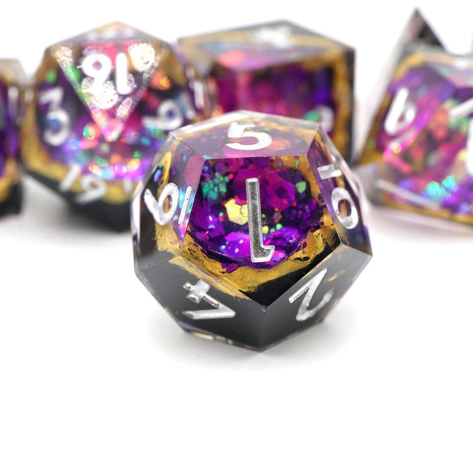 Tabletop Dominion Limited - Wholesale Dice - Regal Relic | Geode Sharp Edge Dice | 7-Polyhedral Set7