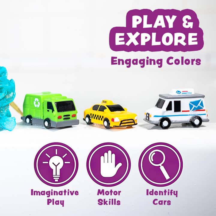 Tub Works LLC - Wholesale Bath Toy - Baby - Tub Works® Vehicles™ Bath Cars Mold Free Bath Toys, 6 Pack4