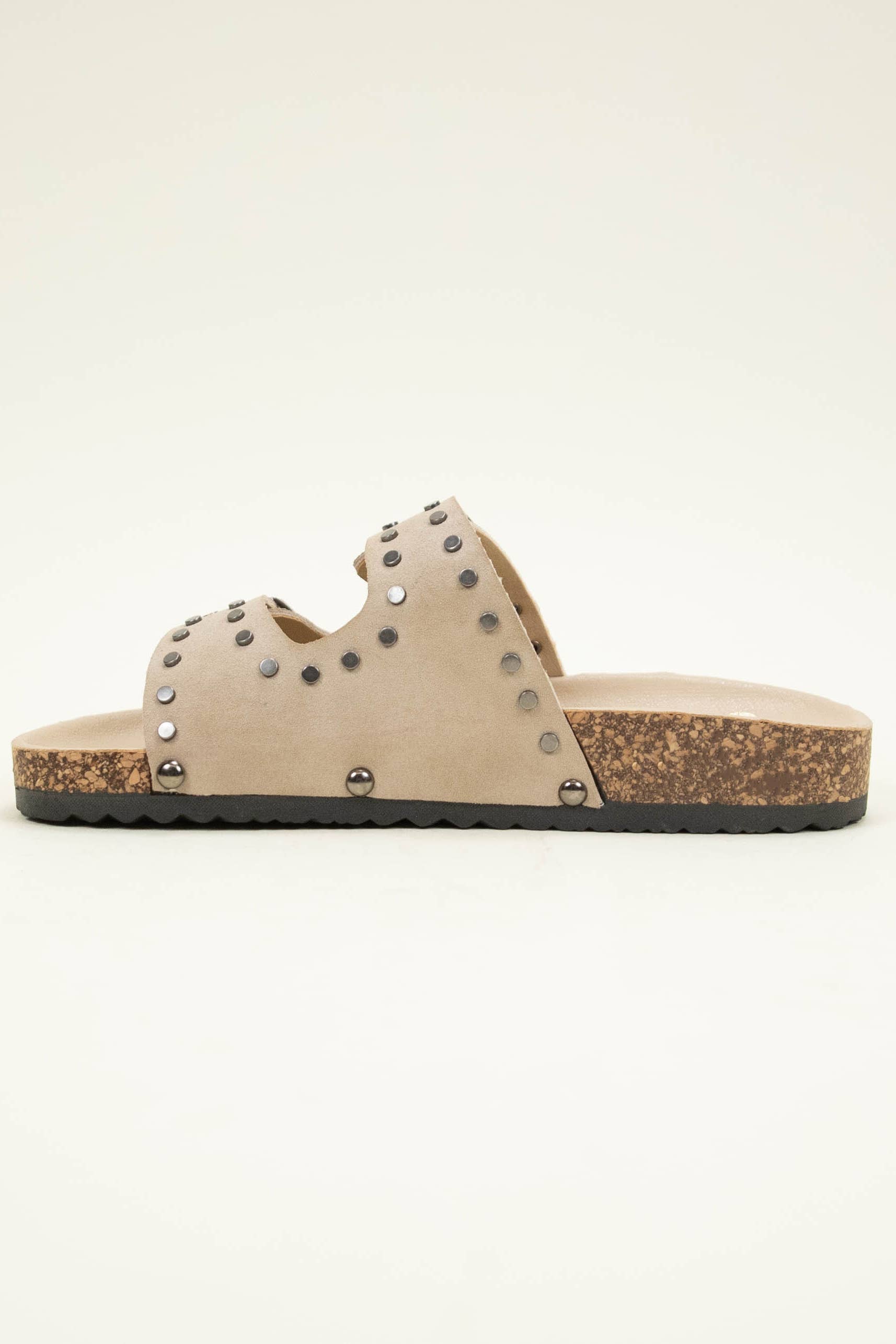 CCOCCI - Vendita all'ingrosso Sandali - Donna - Sandalo ciabatta con doppia fascia, borchie rotonde e suola in sughero Birkenstock7