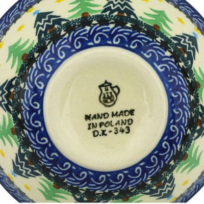 Bowl 5" Christmas Evergreen Theme for wholesale by Polmedia Polish Pottery