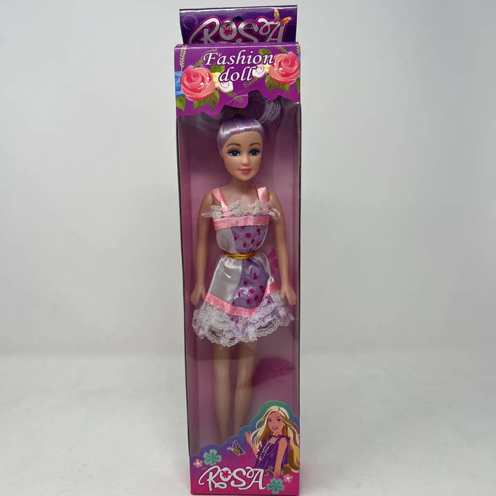 USA HomeMax - Wholesale Toy Set - Kids - Fashion Doll Rosa, Blue Eyes, Purple Hair Assorted Dresses6