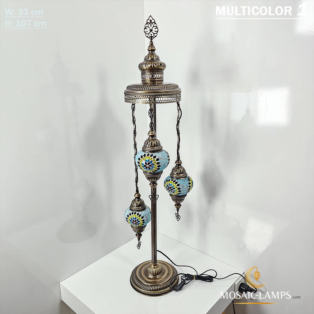 Mosaic Lamps - Wholesale Floor Lamp - 3 Globe Medium Ball Floor Lamps, Turkish Moroccan Ottoman11