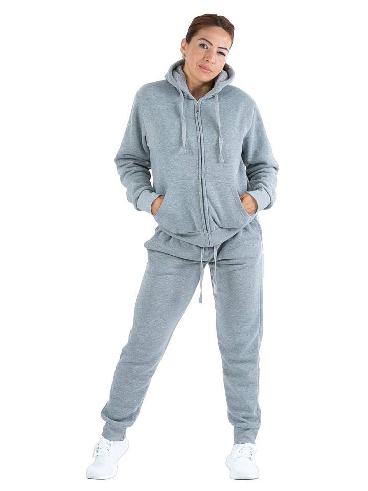 LeeHanTon - Wholesale Tracksuit - Women's - LeeHanTon Ladies Soft Sherpa Lined Tracksuit Set Plus Size7