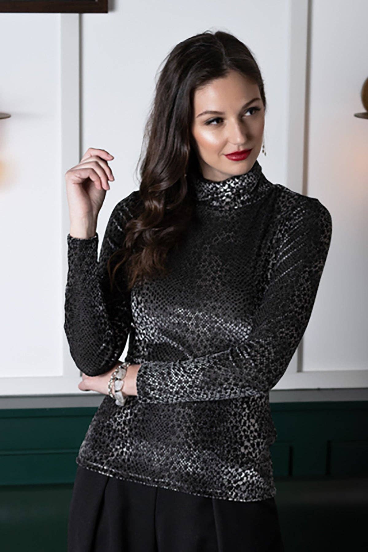 Rachel Walters Collection - Wholesale Knit Top - Women's - Silja Top Snake