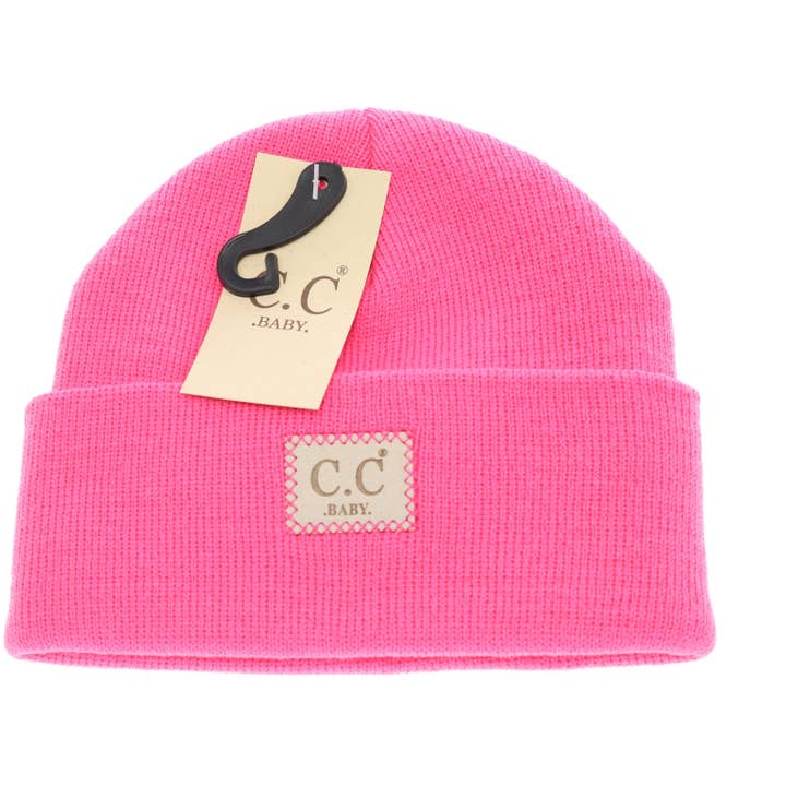 C.C Beanie - Wholesale Newborn/Knit Hat - Baby - Classic Oversized Logo CC Baby Beanie