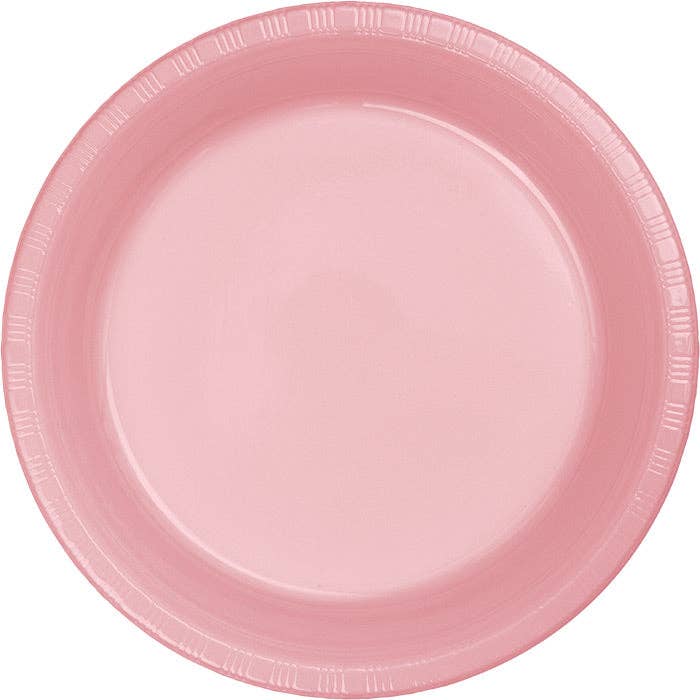 Classic Pink Plastic Banquet Plates 10.25 inch, 20/Pkg for wholesale by Bulk Party Decor