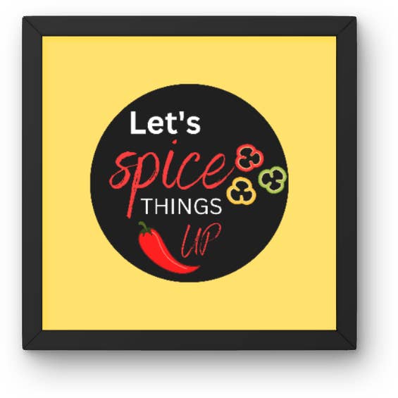 Bright & Funky "Let's Spice Things Up" Kitchen Print 8 x 8 (Choose Your Colour) for wholesale by Lunabuloona