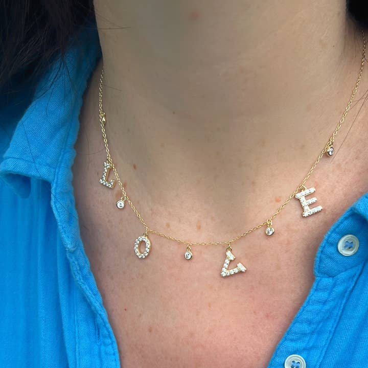 Collier LOVE Bezel pour la vente par JTG Jewelry