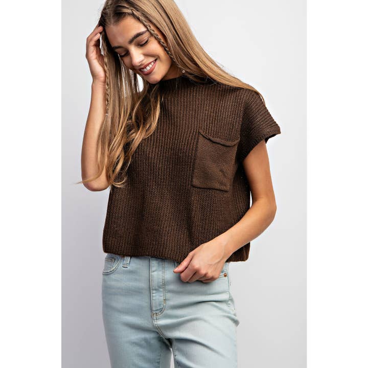 Sweet Generis - Wholesale Knit Sweater - Women's - DROP SHOULDER RIB-KNIT SWEATER TOP