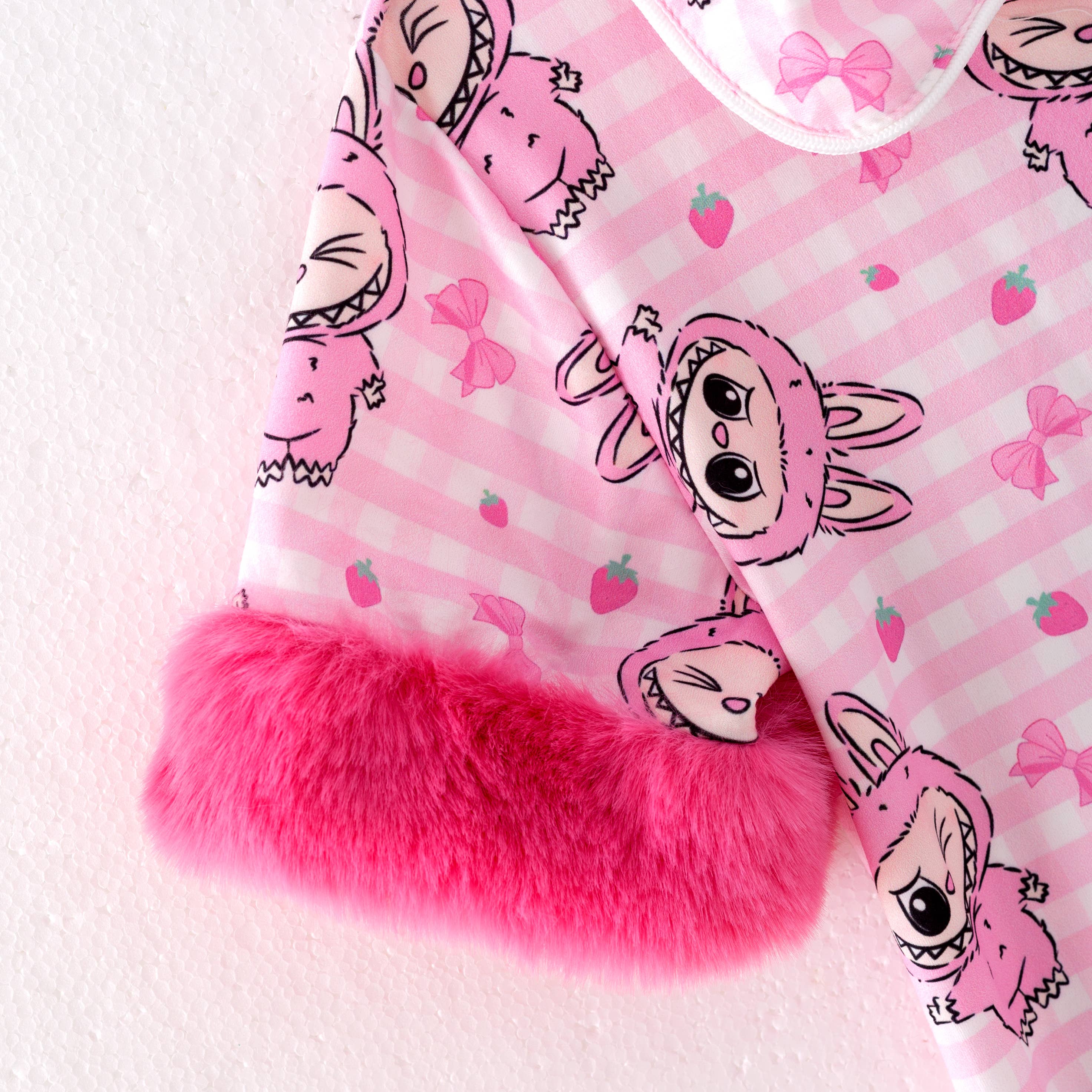 Auraquise - Vente Haut et bas de pyjama – enfant - Ensemble de Pyjamas Douillets en Fourrure pour Maman et Moi - Dessin Animé d'Automne3