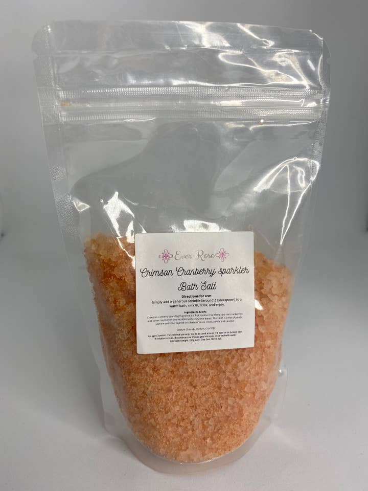 Crimson Cranberry Sparkler Bath Salts Large for wholesale by Ever-Rose Bath & Body Treats