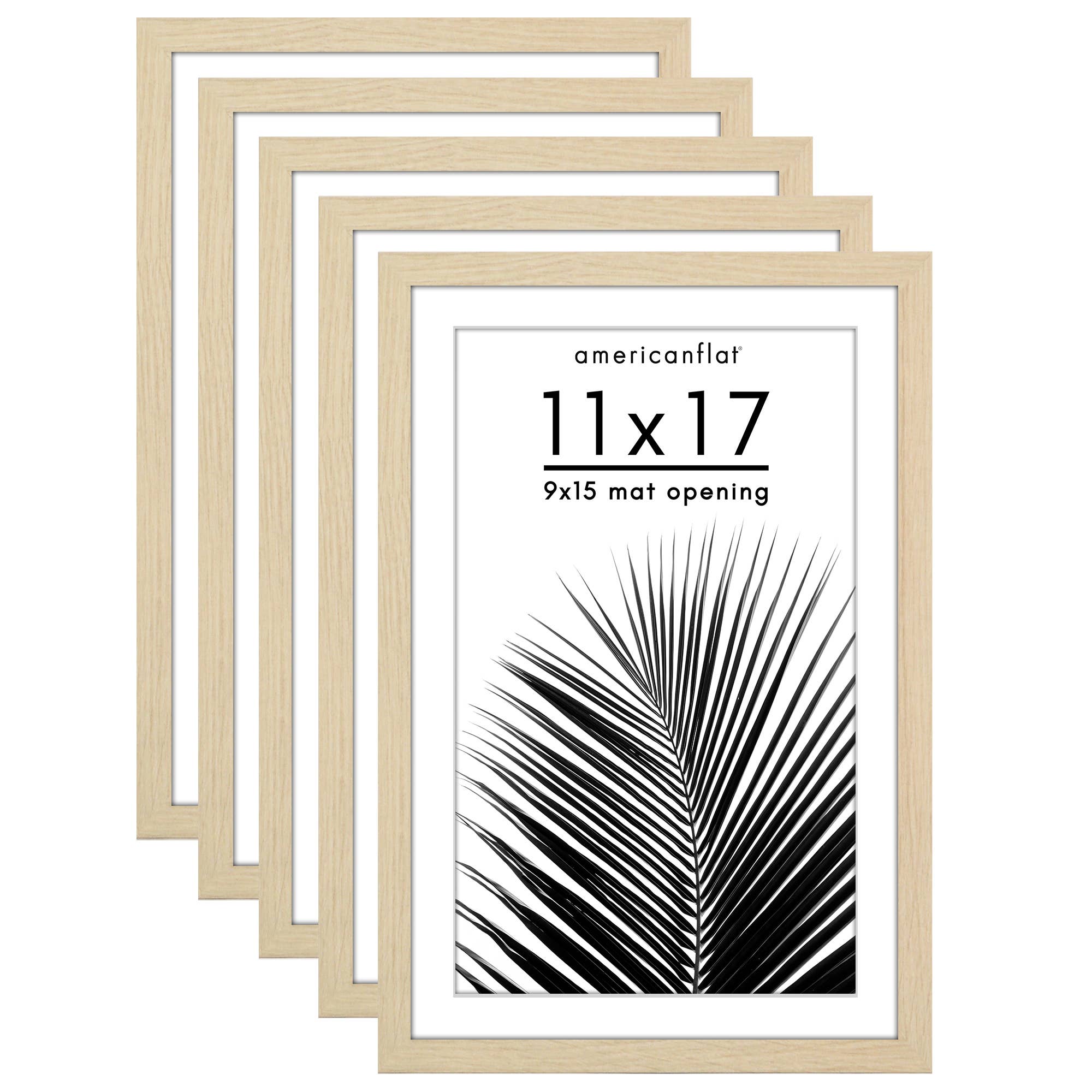 Americanflat - Wholesale Picture Frame - Americanflat 5 Pack Picture Frames With Mat Plexiglass Cover24