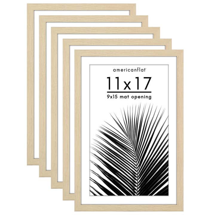 Americanflat - Wholesale Picture Frame - Americanflat 5 Pack Picture Frames With Mat Plexiglass Cover24