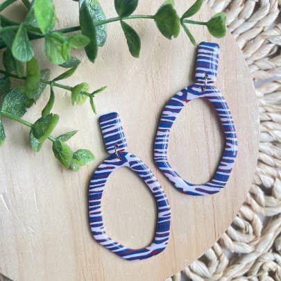 LeiClayCo - Wholesale Hoop Earrings - Buffalo Bills earrings, hoop clay earrings, bills mafia