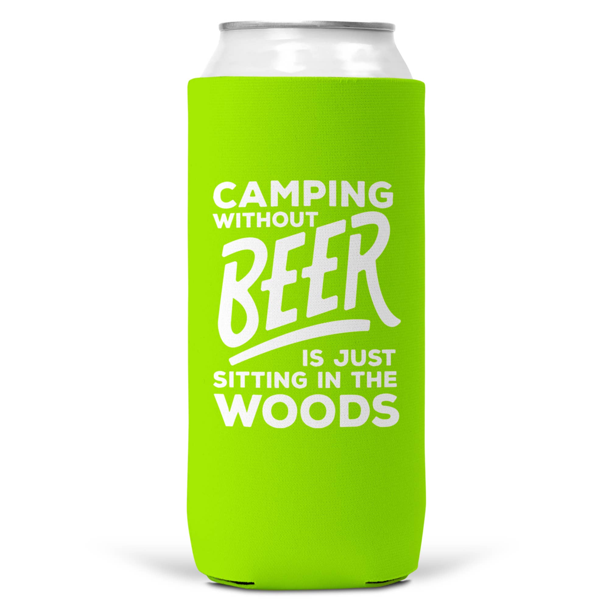 Wi-Wear - Wholesale Drink Huggers & Koozies - Camping Without Beer Is Just Sitting In The Woods SLIM CAN3