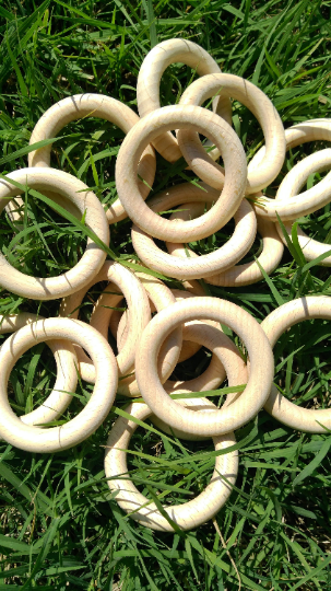 SGN Group LTD - Wholesale Wood Toy - Kids - 10 pcs Macrame rings, wooden teethings, wooden wheels rings10