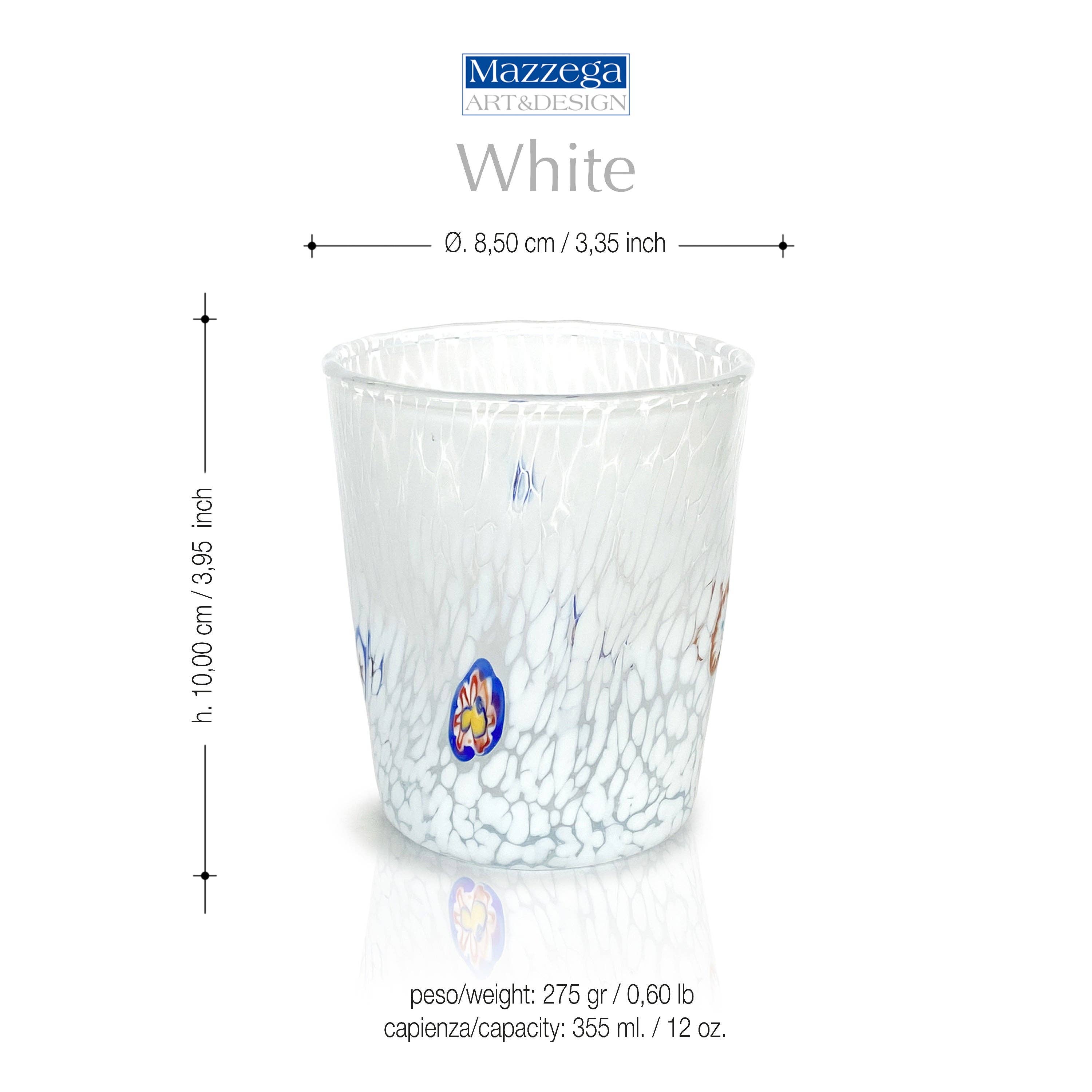 Mazzega Art & Design - Wholesale Drinking Glass/Cup - Handmade Blown Glass Goto Tumbler Glasses with Murrine Murano - The Colors of Murano - “Tumbler 350 ml. 4