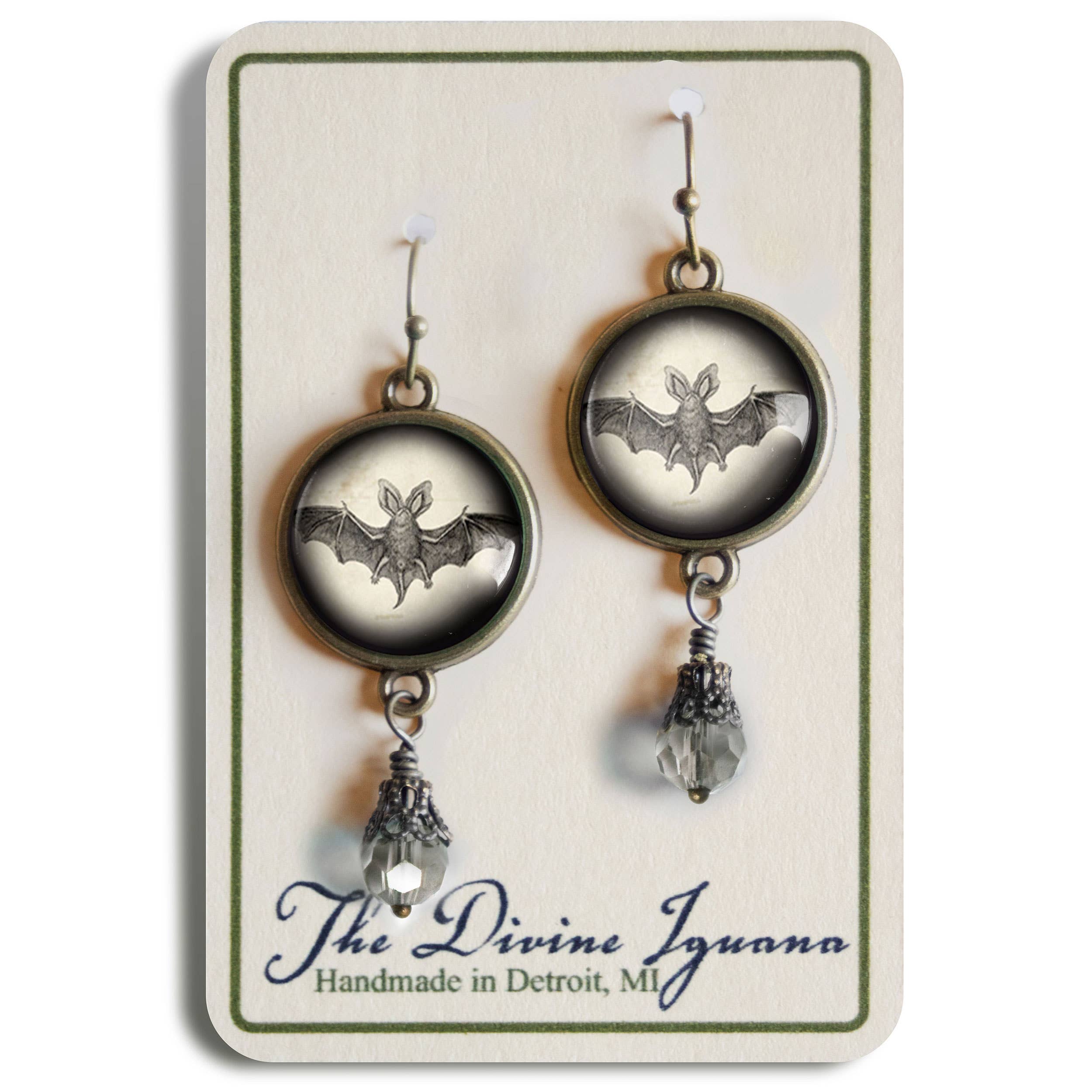 The Divine Iguana - Wholesale Dangle Earrings - Victorian Bat Goth Halloween Earrings1
